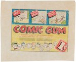 "COMIC GUM" GOUDEY PROTOTYPE ORIGINAL ART PAIR.