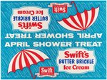 "SWIFT'S ICE CREAM" ADVERTISING SIGN PAIR.