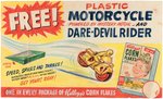 KELLOGG'S "MOTORCYCLE AND DARE-DEVIL RIDER" PREMIUM PROPOSAL & PROTOTYPE ORIGINAL ART LOT.