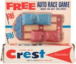 "CREST" TOOTHPASTE "AUTO RACE GAME" PREMIUM PACKAGE.