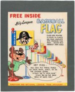 POST "SUPER SUGAR CRISP - BIG LEAGUE BASEBALL FLAG" CEREAL BOX BACK PREMIUM PROTOTYPE ORIGINAL ART.