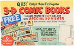 "3-D COMIC BOOKS" PREMIUM SIGN AND COMIC BOOKS PROTOTYPE ORIGINAL ART LOT.