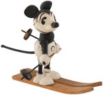 MICKEY MOUSE SMALL WOODEN SKIER FIGURE.