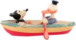 MICKEY MOUSE & DONALD DUCK IN ROWBOAT CELLULOID TOY.