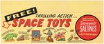 SAWYER'S SALTINES "SPACE TOYS" STORE SHELF TALKER SIGN PROTOTYPE ORIGINAL ART.