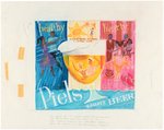 "PIEL'S LIGHT BEER" PROTOTYPE SIGNS ORIGINAL ART LOT.