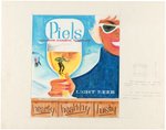 "PIEL'S LIGHT BEER" PROTOTYPE SIGNS ORIGINAL ART LOT.