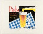 "PIEL'S LIGHT BEER" PROTOTYPE SIGNS ORIGINAL ART LOT.