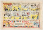 POST "GRAPE-NUT FLAKES - FIREBALL TWIGG" NEWSPAPER COMIC STRIP/AD FOR PREMIUM BUTTONS PROTOTYPE ART.