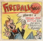 POST "GRAPE-NUT FLAKES - FIREBALL TWIGG" NEWSPAPER COMIC STRIP/AD FOR PREMIUM BUTTONS PROTOTYPE ART.