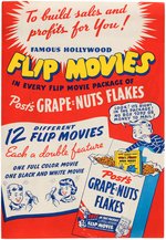 "POST GRAPE-NUTS FLAKES" PREMIUM FLIP BOOKS & RARE RETAILER'S PROMOTIONAL FOLDER.