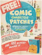 "COMIC CHARACTER PATCHES" PREMIUM SIGN PROTOTYPE ORIGINAL ART WITH DICK TRACY & ORPHAN ANNIE.