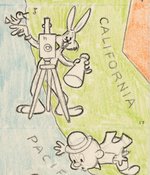 "BUGS BUNNY MAP OF THE UNITED STATES" PREMIUM ORIGINAL ART.