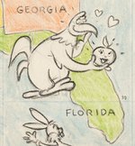 "BUGS BUNNY MAP OF THE UNITED STATES" PREMIUM ORIGINAL ART.