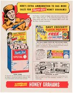 "DAVY CROCKETT CLOTH PATCHES" PROMOTIONAL FOLDER & SHELF SIGN.