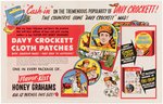 "DAVY CROCKETT CLOTH PATCHES" PROMOTIONAL FOLDER & SHELF SIGN.