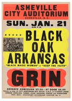 BLACK OAK ARKANSAS & GRIN FEATURING NILS LOFGREN 1973 BOXING STYLE GLOBE CONCERT POSTER.