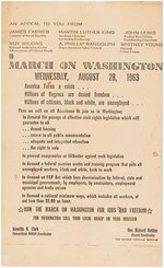 RARE MARTIN LUTHER KING "MARCH ON WASHINGTON" CIVIL RIGHTS FLYER BOB DYLAN 1963.