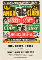 "THE DICK CLARK CARAVAN OF STARS" 1961 CONCERT HANDBILL WITH PAUL ANKA, CHUBBY CHECKERS & OTHERS.