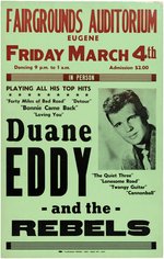 DUANE EDDY AND THE REBELS 1960 CONCERT POSTER.