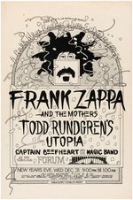 FRANK ZAPPA AND THE MOTHERS 1975 NEW YEARS EVE CONCERT POSTER.