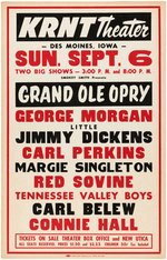 "GRAND OLE OPRY" 1959 CONCERT POSTER WITH CARL PERKINS.