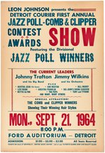 "DETROIT COURIER FIRST ANNUAL JAZZ POLL-COMB & CLIPPER SHOW" CONCERT POSTER WITH ARETHA FRANKLIN.