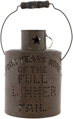 "McKINLEY AND ROOSEVELT/FOUR YEARS MORE OF THE FULL DINNER PAIL" LANTERN.