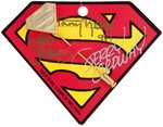 "SUPERMAN JEWELRY" SPINNING DISPLAY RACK & CARDED JEWELRY WITH SIGNATURES.