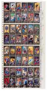 SKYBOX "THE MAN OF STEEL" PLATINUM SERIES EXTENSIVE SIGNED TRADING CARD SETS AND UNCUT SHEETS.