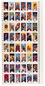 SKYBOX "THE MAN OF STEEL" PLATINUM SERIES EXTENSIVE SIGNED TRADING CARD SETS AND UNCUT SHEETS.