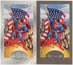 SKYBOX "THE MAN OF STEEL" PLATINUM SERIES EXTENSIVE SIGNED TRADING CARD SETS AND UNCUT SHEETS.