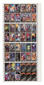 SKYBOX "THE MAN OF STEEL" PLATINUM SERIES EXTENSIVE SIGNED TRADING CARD SETS AND UNCUT SHEETS.