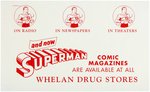 "SUPERMAN" WORLD WAR II WHELAN DRUG STORES ADVERTISING SIGN.