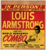 RARE LOUIS ARMSTRONG "THE WORLD'S GREATEST TRUMPETER" 1954 CONCERT POSTER.