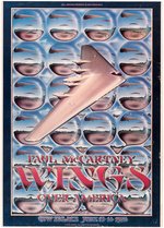 "PAUL McCARTNEY WINGS OVER AMERICA" COW PALACE 1976 CONCERT POSTER SIGNED BY MOUSE, KELLEY & TUTEN.