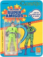 SUPER POWERS SUPER AMIGOS PACIPA EL ACERTIJO (RIDDLER) RARE ON CARD.