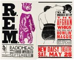 SIX 1990s ROCK AND HIP HOP POSTERS BY HATCH SHOW PRINT INCLUDING R.E.M. AND THE AFGHAN WHIGS.