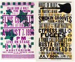 SIX 1990s ROCK AND HIP HOP POSTERS BY HATCH SHOW PRINT INCLUDING R.E.M. AND THE AFGHAN WHIGS.