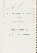 VALENCIA BALLROOM BIG BAND MULTI-SIGNED BOOK & PHOTO COLLECTION.