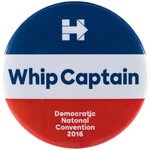 CLINTON 2016 CONVENTION "DELEGATE" AND SCARCE "WHIP CAPTAIN" BUTTON PAIR.