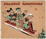 KING FEATURES SYNDICATE CHRISTMAS CARD/BOOKLET WITH MICKEY MOUSE & OTHERS.