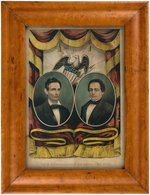 PRIZED LINCOLN/HAMLIN 1860 CURRIER GRAND NATIONAL BANNER JUGATE PRINT.