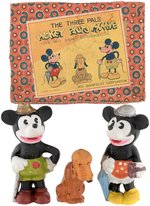 "THE THREE PALS - MICKEY - PLUTO - MINNIE" BOXED BISQUE SET.