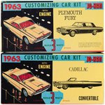 JO-HAN CUSTOMIZING BOXED 1963 PLYMOUTH FURY & CADILLAC CONVERTIBLE BOXED MODEL KIT PAIR.