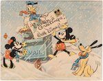 WALT DISNEY STUDIO 1936 CHRISTMAS CARD.