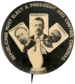 ROOSEVELT/FAIRBANKS AND CASSEL PENNSYLVANIA COATTAIL TRIGATE BUTTON.