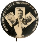 ROOSEVELT/FAIRBANKS AND CASSEL PENNSYLVANIA COATTAIL TRIGATE BUTTON.