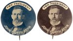 RARE PAIR OF "FOR PRESIDENT JOHN WORTH KERN" 1912 HOPEFUL BUTTONS.