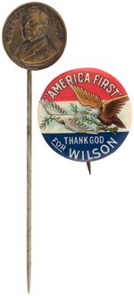 PAIR OF WILSON CAMPAIGN ITEMS INCLUDING "THANK GOD FOR WILSON" BUTTON.